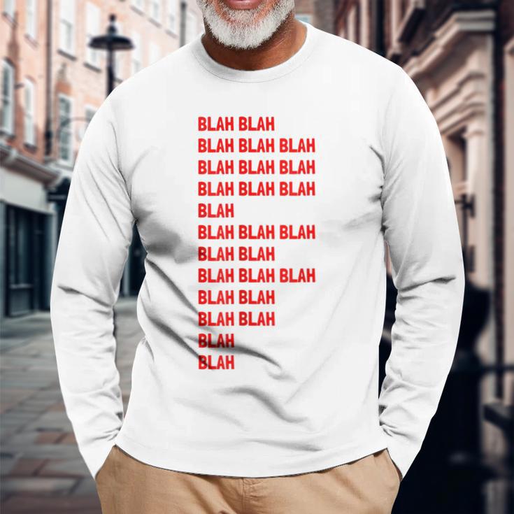 Blah Blah Geeky Red Lettering Hipster Langarmshirts Geschenke für alte Männer