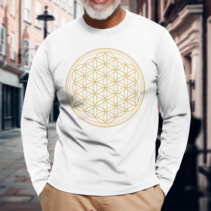 Blume Des Lebens Symbol Der Grundformen Der Raumzeit Langarmshirts Geschenke für alte Männer