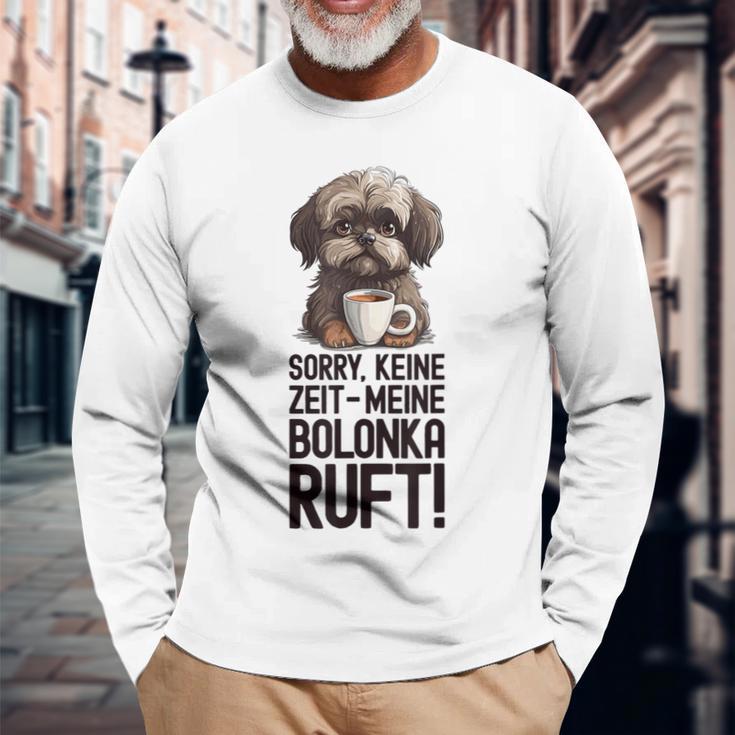 Bolonka Zwetna Dog Keine Zeit Meine Bolonka Ruft Gray Langarmshirts Geschenke für alte Männer