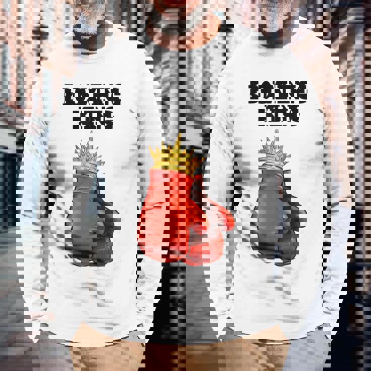 Boxing King De Boxeo Para Hombre Boxeo Deportivo Boxeo Camiseta de manga larga Regalos para ancianos