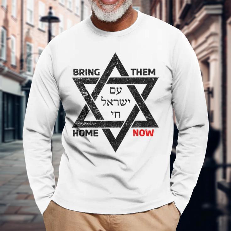 Bring Sie Jetzt Nach Hause Am Yisrael Chai Star Of David Israel Langarmshirts Geschenke für alte Männer