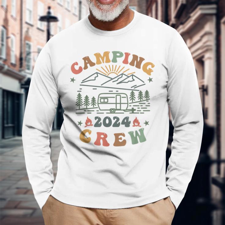 Camping Crew 2024 Familienpassender Sommertrip Camp Retro Langarmshirts Geschenke für alte Männer