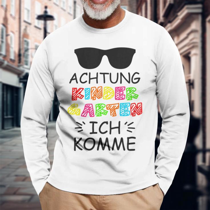 Children's Attention Kindergarten Ich Komme 1St Tag Kita Langarmshirts Geschenke für alte Männer