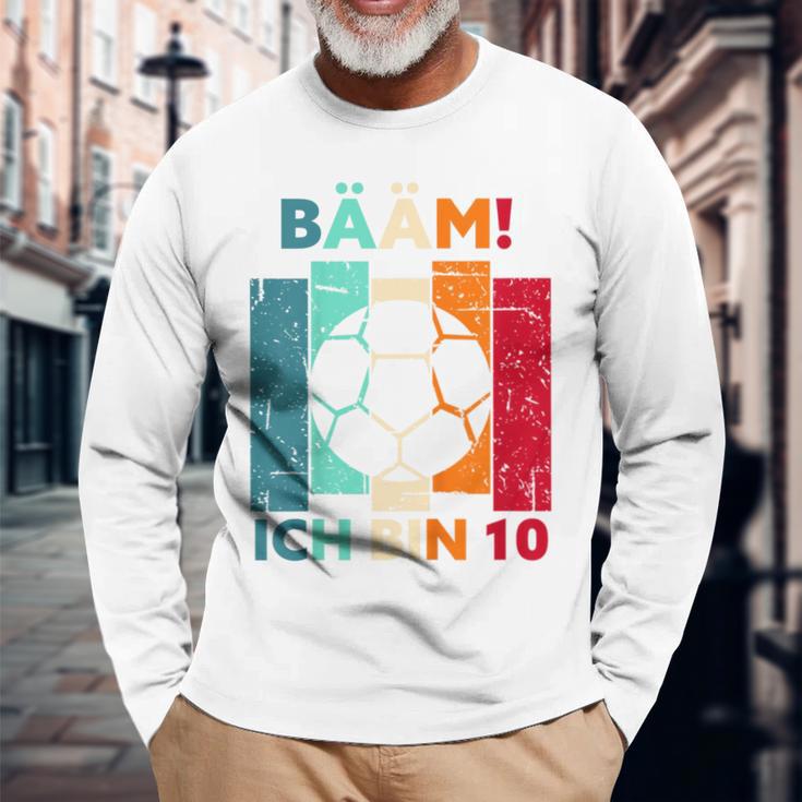 Children's Bäm Ich Bin 10 Zehn Jahre Junge 10Th Birthday Football Langarmshirts Geschenke für alte Männer