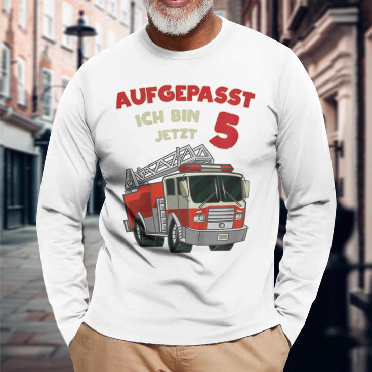 Children's Birthday Feuerwehr Fire Brigade Attention Ich Langarmshirts Geschenke für alte Männer