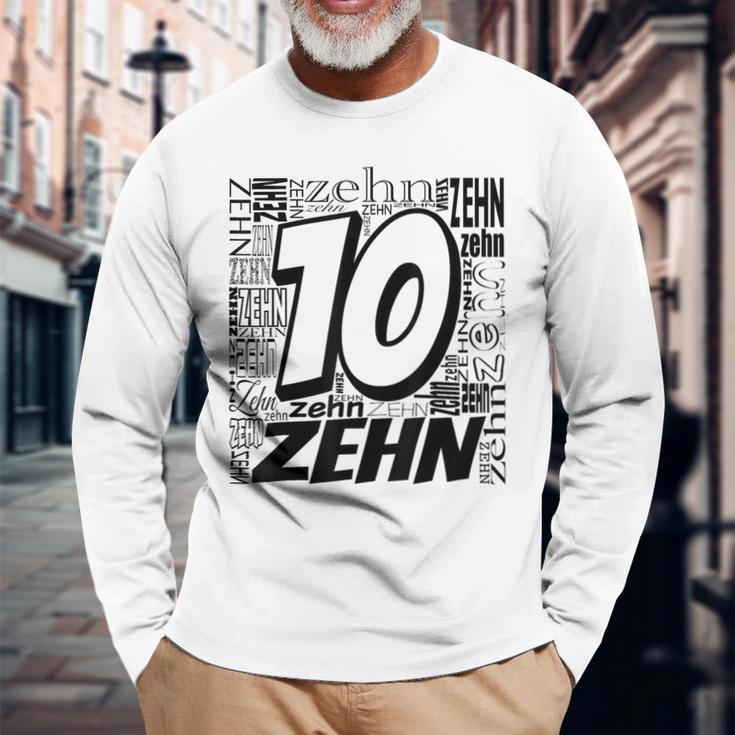 Children's Birthday Ich Bin 10 Zahlwort Zehn Langarmshirts Geschenke für alte Männer