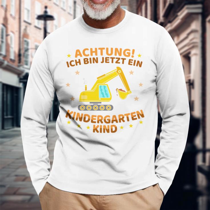 Children's Ich Bin Jetzt Ein Kindergartenkind Excavator Kindergarten Start Langarmshirts Geschenke für alte Männer