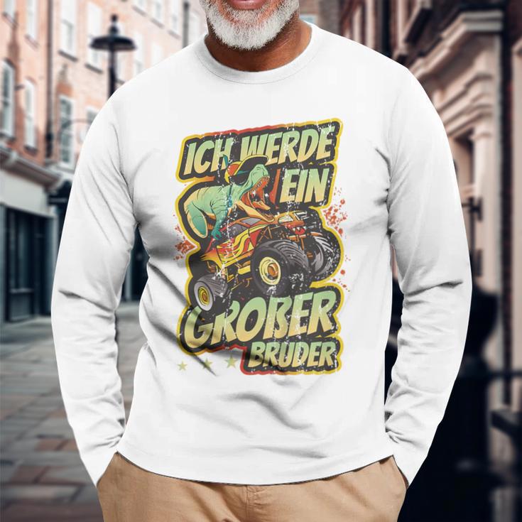 Children's With Ich Werde Großer Bruder 2023 Trex Monster Truck 80 Langarmshirts Geschenke für alte Männer