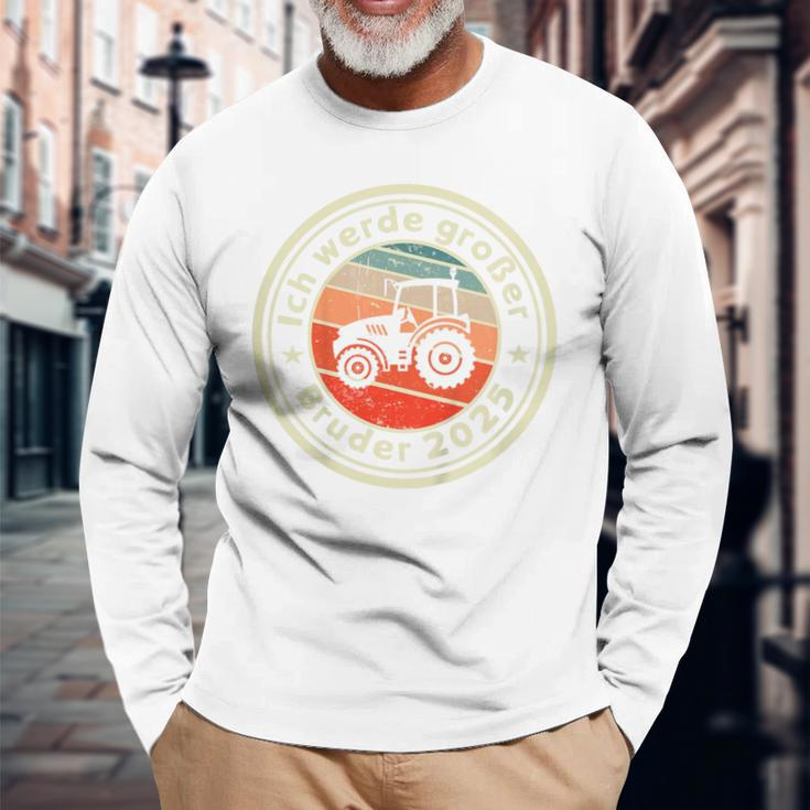 Children's Ich Werde Großer Bruder 2025 Tractor Farm Langarmshirts Geschenke für alte Männer