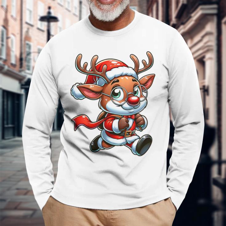 Children's Weihnachts Rentier Süß Santa Claus Langarmshirts Geschenke für alte Männer