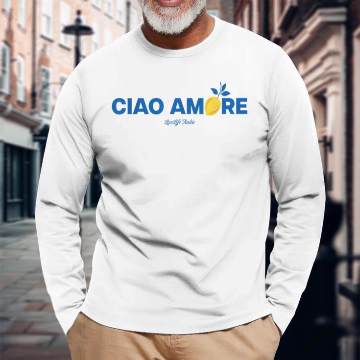 Ciao Amore X Livelife Italia Hello Love Italian Amo Langarmshirts Geschenke für alte Männer