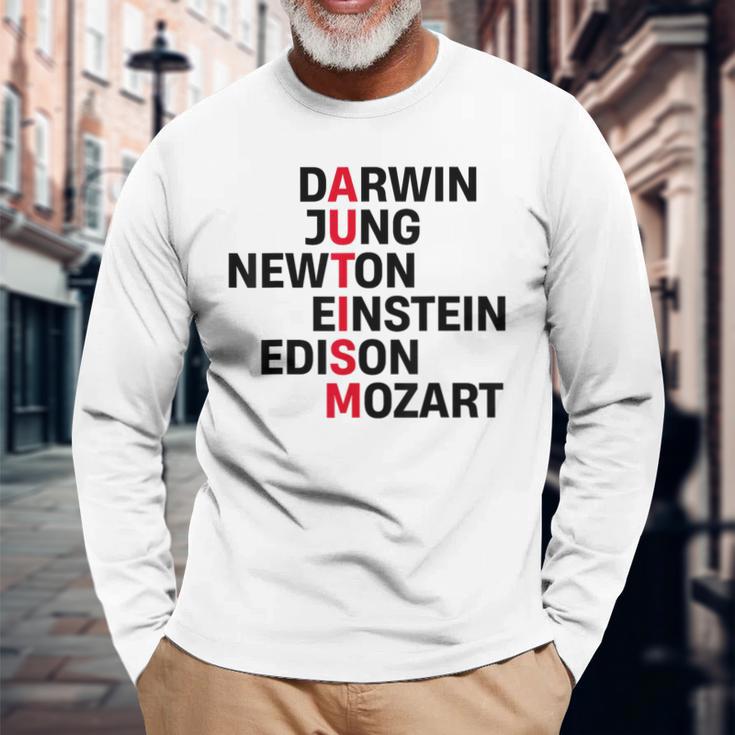 Darwin Jung Newton Einstein Edison Mozart Autism Awareness Langarmshirts Geschenke für alte Männer