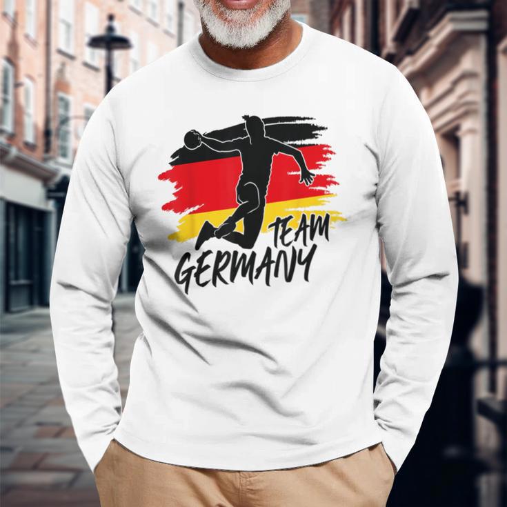 Deutschland Handball Team Flagge Ball Langarmshirts Geschenke für alte Männer