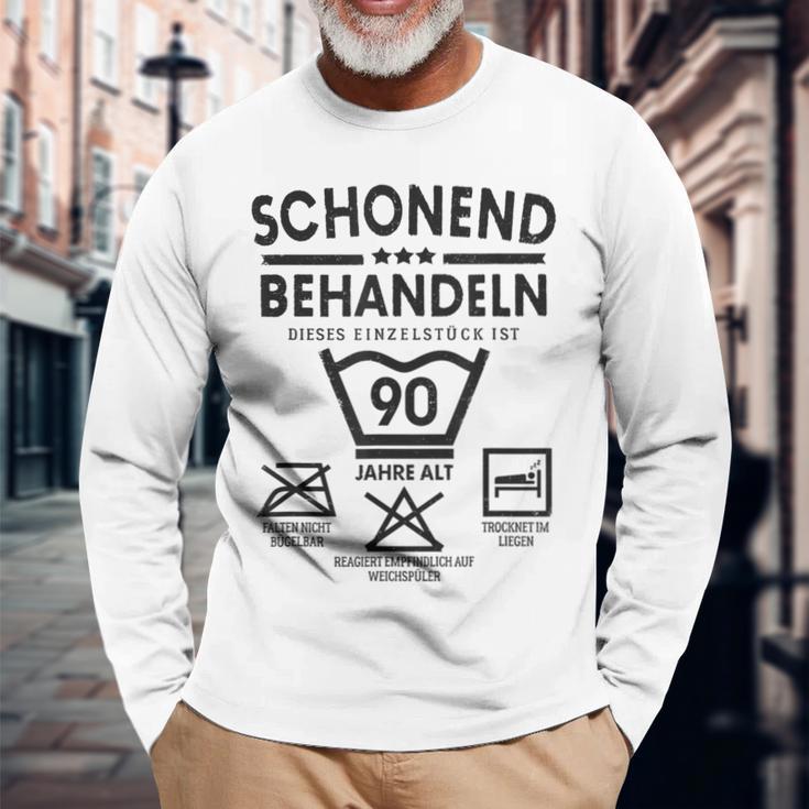 Einstück Ist 90 Jahre Schleend Treateln 90Th Birthday Langarmshirts Geschenke für alte Männer