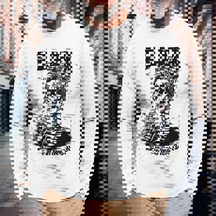 Elder Emo Moms Club Skeleton Long Sleeve T-Shirt Gifts for Old Men