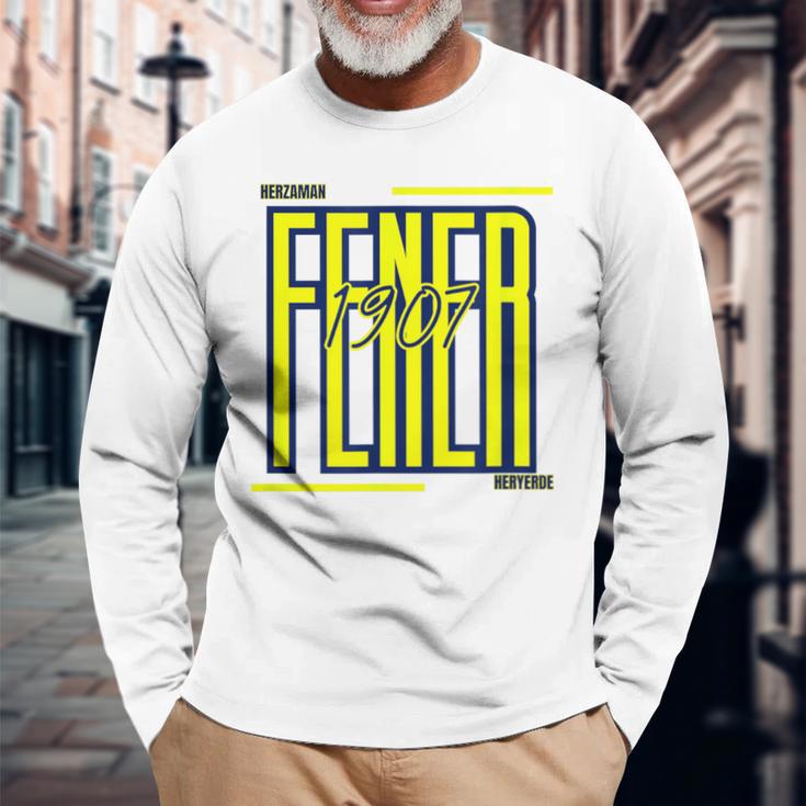 Fb Fener 1907 Kadiköy Istanbul Blue Langarmshirts Geschenke für alte Männer