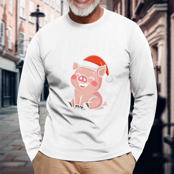 Frohe Weihnachten Schwin Frohe Weihnachten Long-Sleeved Langarmshirts Geschenke für alte Männer