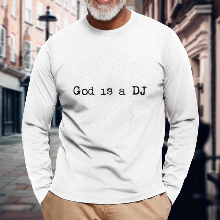 Gott Ist Ein Dj Gray Langarmshirts Geschenke für alte Männer