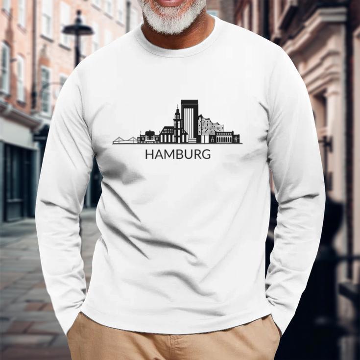 Hamburg Skyline Hamburg Love Langarmshirts Geschenke für alte Männer