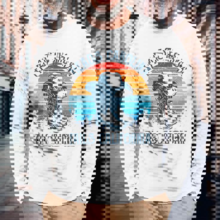 Heads Carolina Tail California Country Music Cowgirl Western Long Sleeve T-Shirt Gifts for Old Men