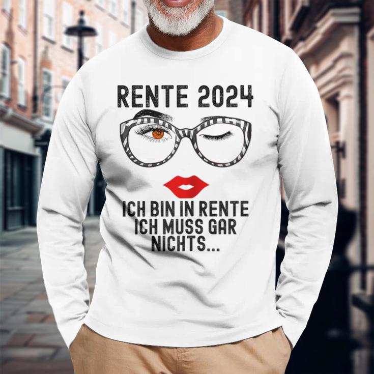 Ich Bin In Rente Ich Muss Gar Nichts 2024 Rentnerin Langarmshirts Geschenke für alte Männer