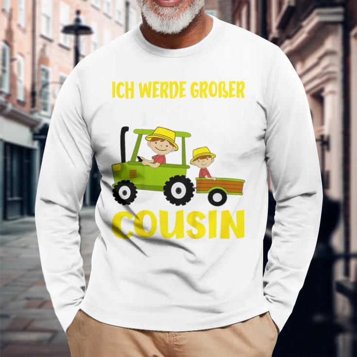 Ich Werde Großer Cousin Bauer Bald Großer Cousin German Langarmshirts Geschenke für alte Männer