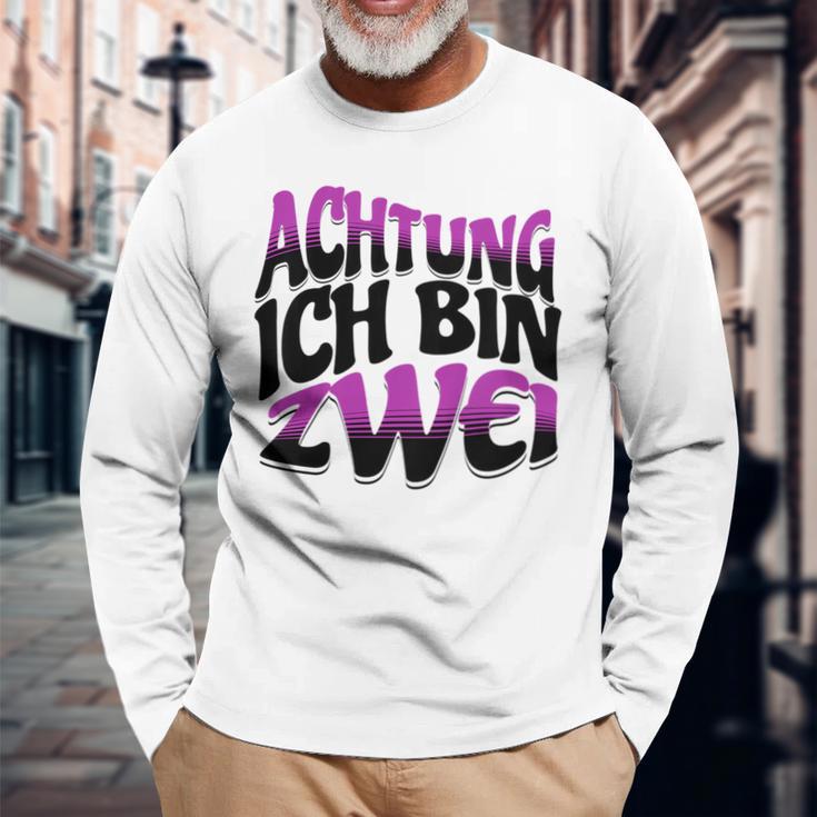 Kinder Achtung Ich Bin Zwei Geburtstag 2 Geburtstagsfeier Langarmshirts Geschenke für alte Männer