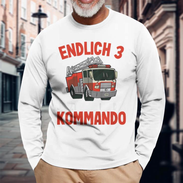 Kinder Endlich Drei Jahre 3Rd Birthday Boys Fire Brigade 80 Langarmshirts Geschenke für alte Männer