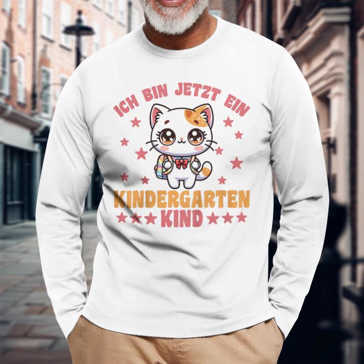 Kinder Ich Bin Jetzt Ein Kindergartenkind Kindergarten Cat German Langarmshirts Geschenke für alte Männer