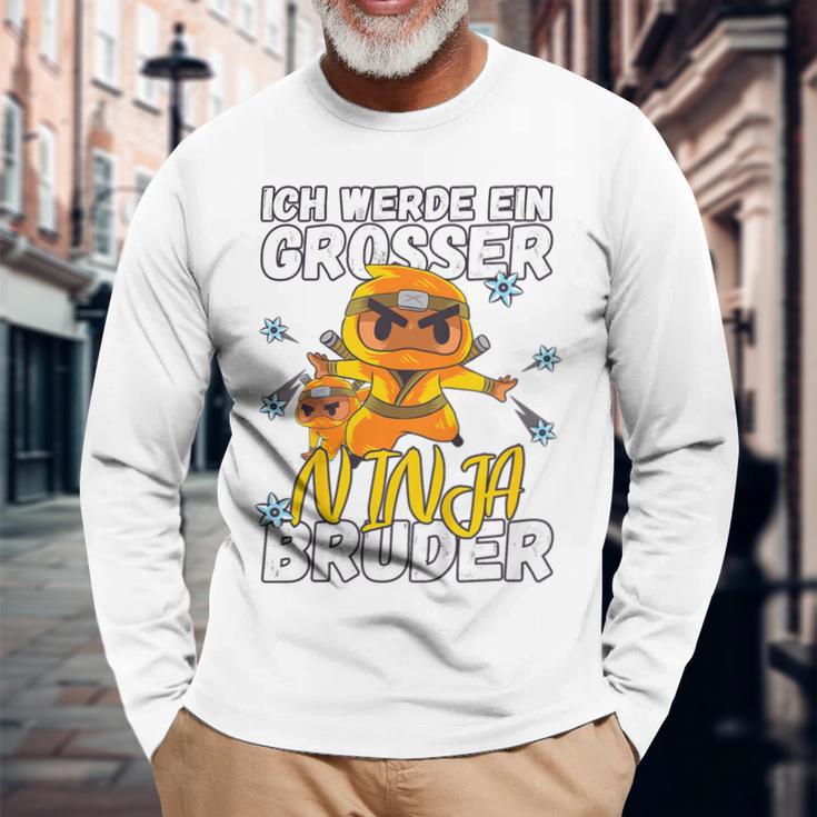 Kinder Ich Werde Ein Große Ninja Bruder Pregnancy Announcement 80 Langarmshirts Geschenke für alte Männer