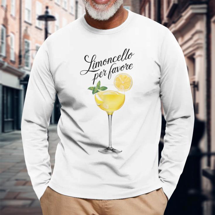 Limoncello Per Favore Italy Italian Lemon Gray Langarmshirts Geschenke für alte Männer