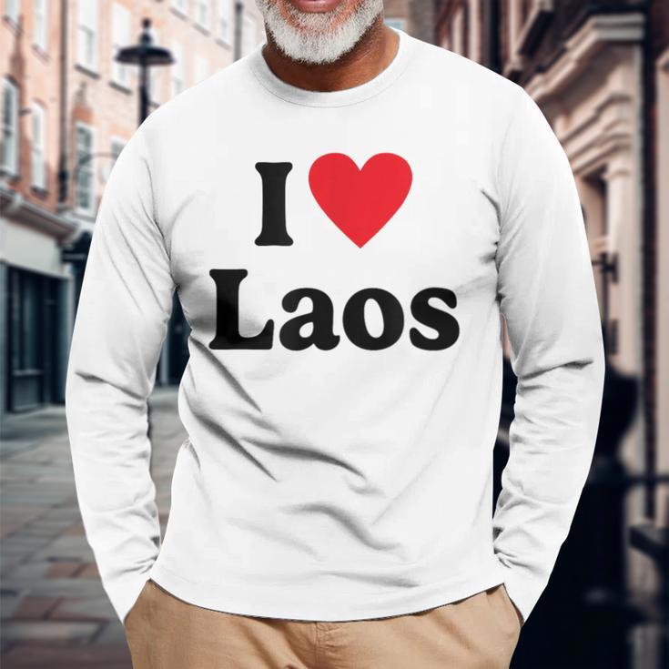 I Love Laos Langarmshirts Geschenke für alte Männer