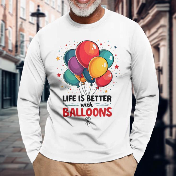 Lustiger Looner Mit Aufschrift „I Love Balloons“ Für Ballonliebhaber Langarmshirts Geschenke für alte Männer