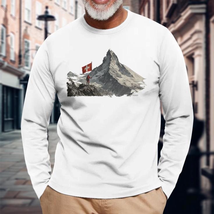 Matterhorn Bekleibung Gray Langarmshirts Geschenke für alte Männer