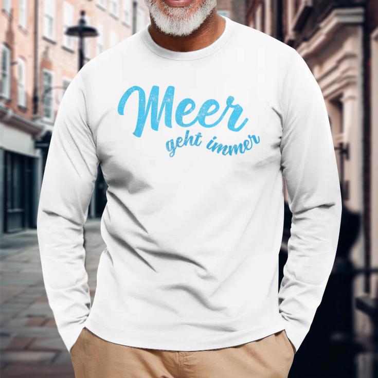 With Meer Geht Immer Einfach Mehr Meer German Langarmshirts Geschenke für alte Männer