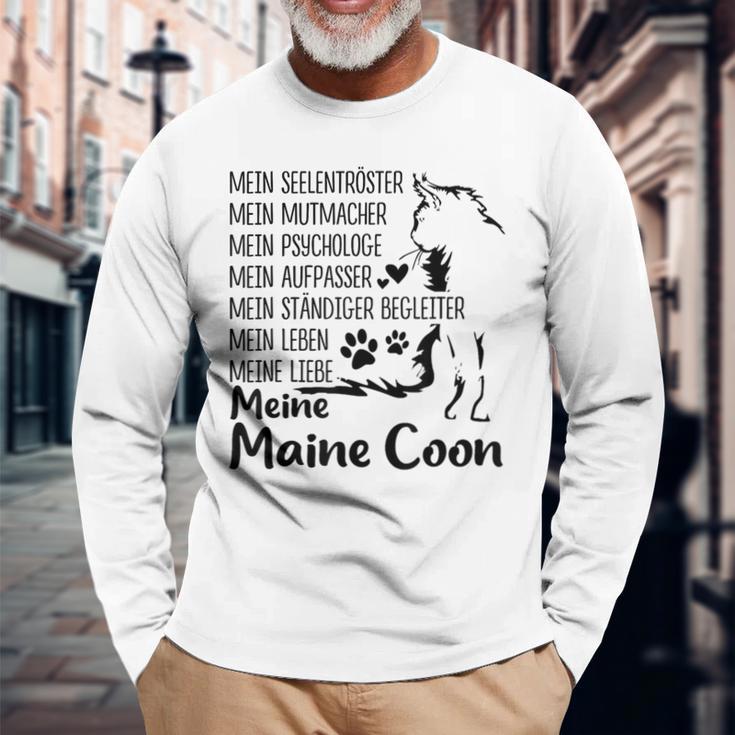 Mein Seelkomöster Meine Maine Coon Cat Lover Kitten Langarmshirts Geschenke für alte Männer