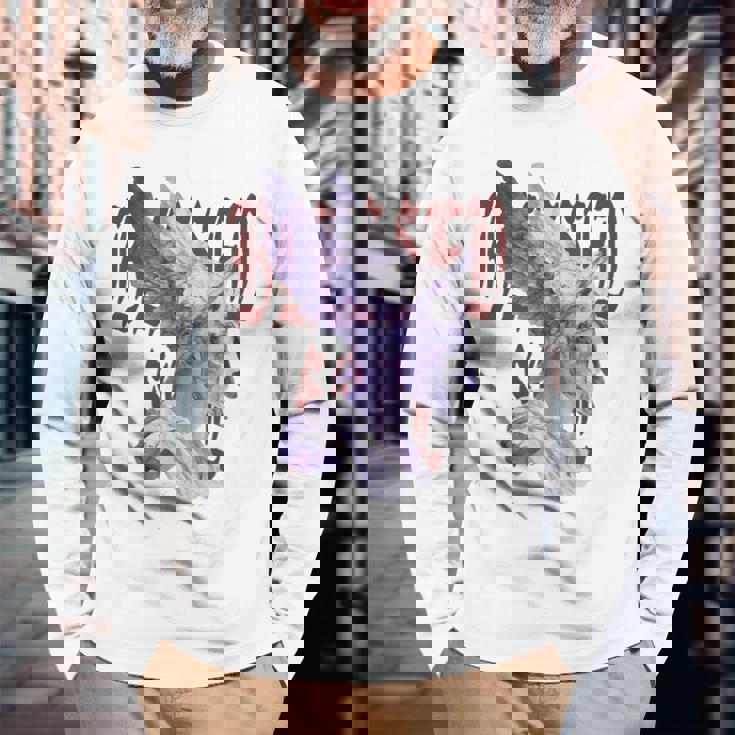 Moderno Hip Hopintage Graffiti Backprint Streetwear Maglia A Manica Maglietta a maniche lunghe Regalos para ancianos