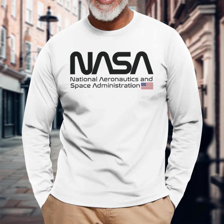 Nasa National Aeronautics And Space Administration Usa Langarmshirts Geschenke für alte Männer