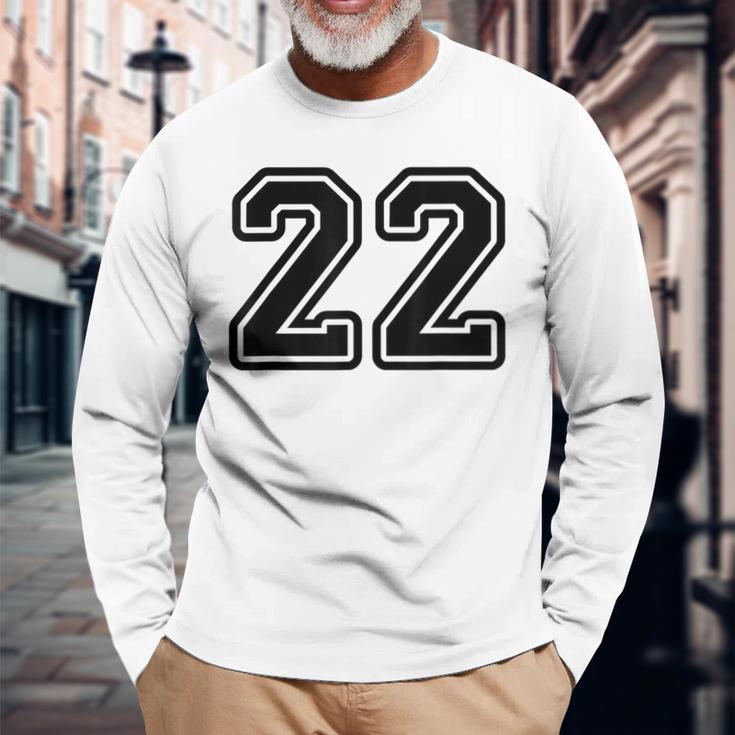 Number 22 Sport Number 22 Langarmshirts Geschenke für alte Männer