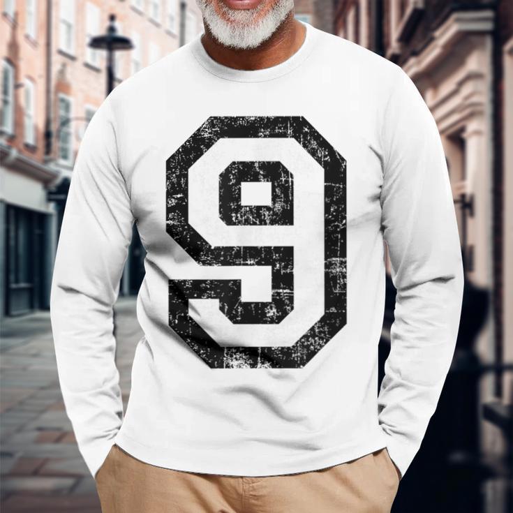 Number 9Intage Langarmshirts Geschenke für alte Männer