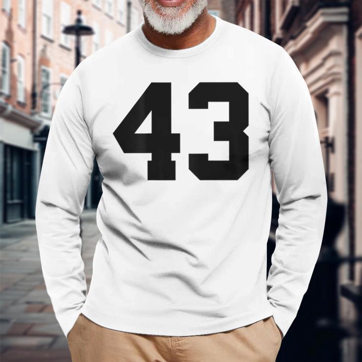 Nummer 43 Nummer Auf Der Rückseite Team Trikot Geburtstag Langarmshirts Geschenke für alte Männer