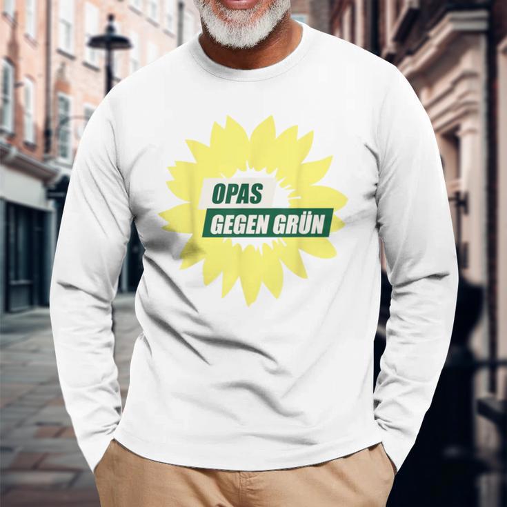 Opas Gegen Links Green Langarmshirts Geschenke für alte Männer