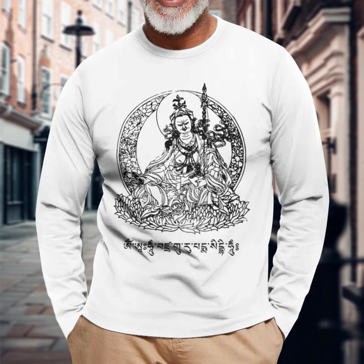 Padmasambhava Guru Rinpoche Tibetan Buddha Mantra Buddhist Langarmshirts Geschenke für alte Männer