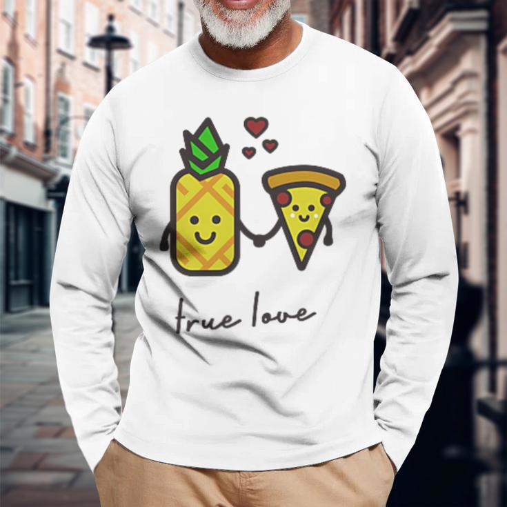 Pizza Hawaii True Love Pizza Love Langarmshirts Geschenke für alte Männer