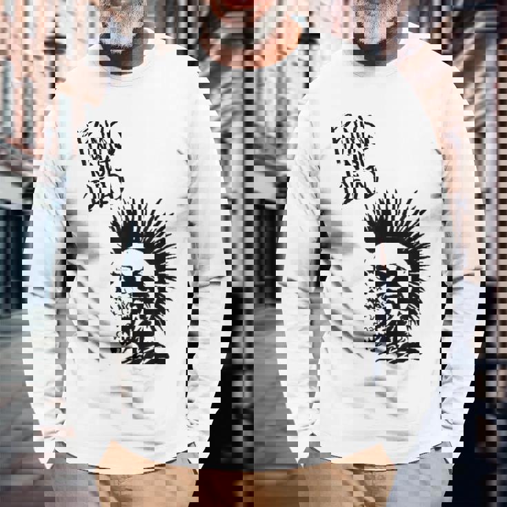 Punk's Not Dead Skull Punk Rock Maglietta a maniche lunghe Regalos para ancianos