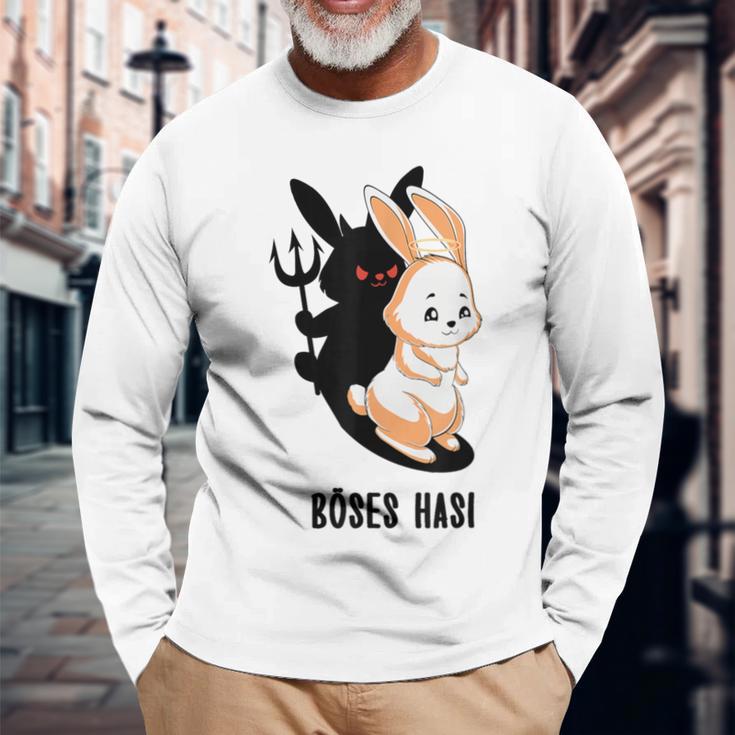 Rabbit Angel Rabbit Devil Angel Devil Evil Hasi Langarmshirts Geschenke für alte Männer