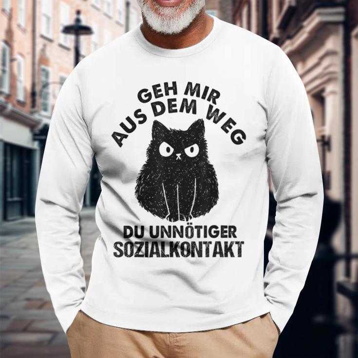 Retro Geh Mir Aus Dem Weg Du Unnötiger Sozialkontakt Geh Mir Aus Langarmshirts Geschenke für alte Männer