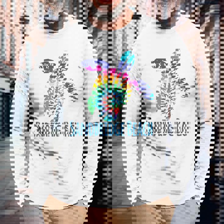 Sandbridge Beach Virginia Tie Dye Batik Loggerhead Turtle Long Sleeve T-Shirt Gifts for Old Men