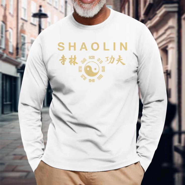 Shaolin Kung Fu Martial Arts Workout Langarmshirts Geschenke für alte Männer