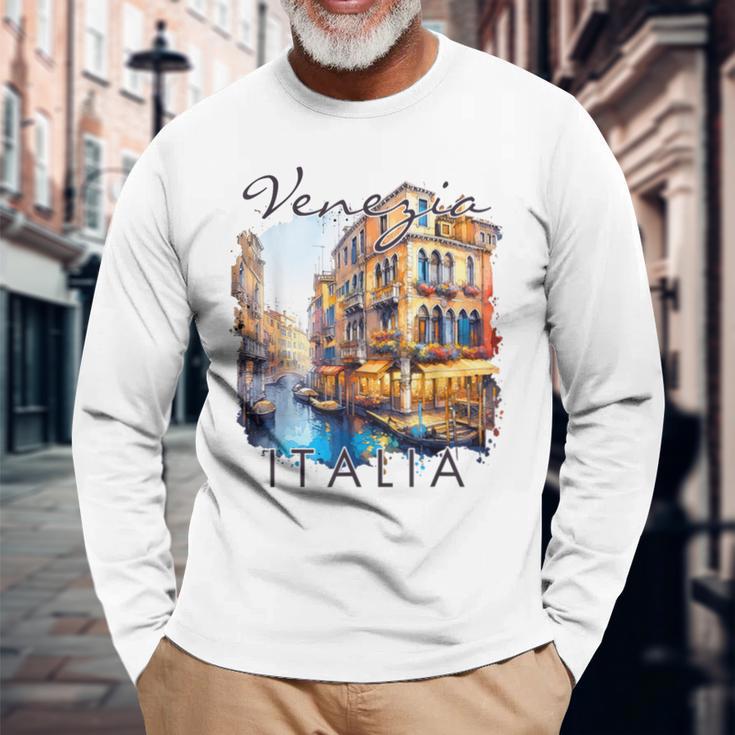 Venezia Italia Travelenice On Travel Meet Me In Italy Langarmshirts Geschenke für alte Männer